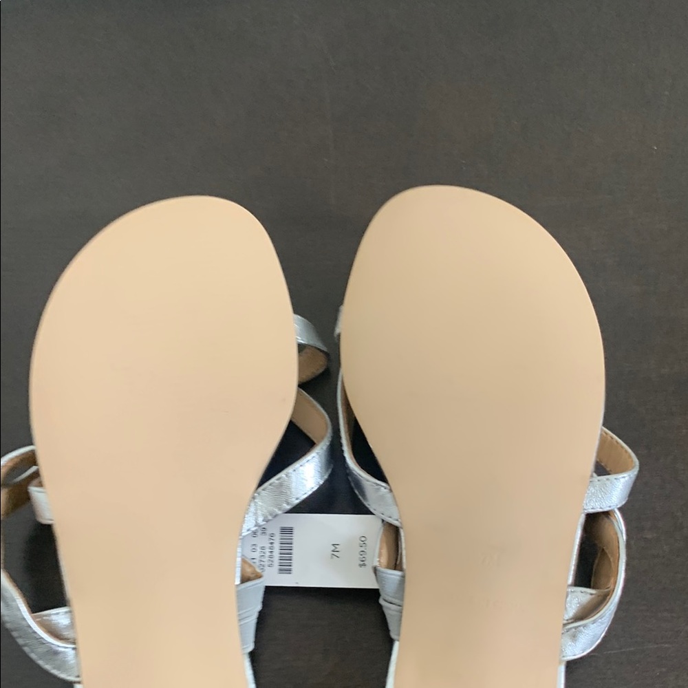 Talbots Silver Sandals Elegant Minimalist Design - Picture 3 of 7